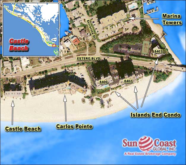Castle Beach Condo Overhead Map